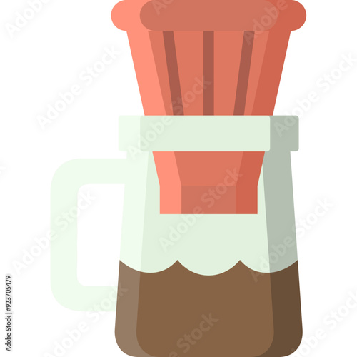 dripper icon illustration design with flat