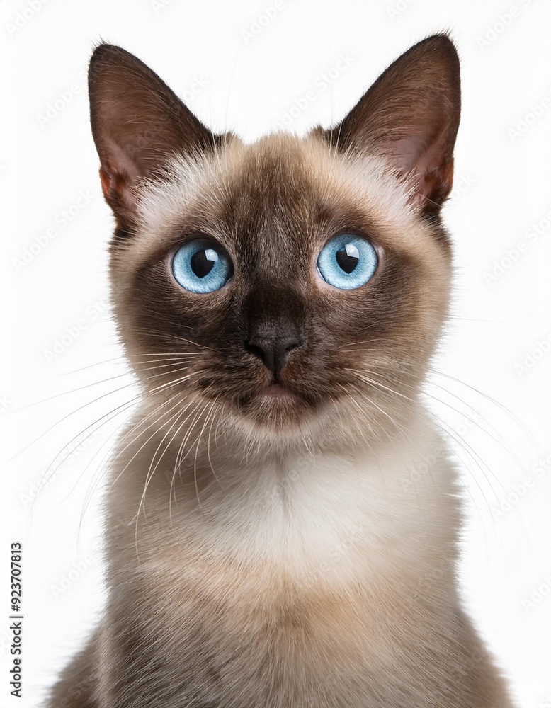シャムネコのポートレート(Siamese cat portrait on white background)
シャムネコのポートレート(Siamese cat portrait on white background)