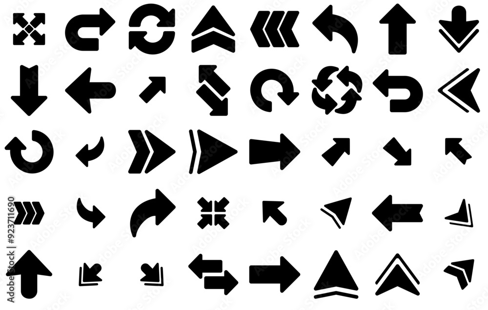 A Collection Of Arrows Solid Icons Web Header Banner Design Containing Right,Top,Arrow,Direction,Up Simple Black Style Symbol Sign For Apps And Website, Vector Illustration A Collection Of Arrows Solid Icons Web Header Banner Design Containing Right,Top,Arrow,Direction,Up Simple Black Style Symbol Sign For Apps And Website, Vector Illustration