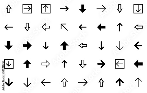 Mega Set Of Vector Arrows Symbols Icons Web Header Banner Design Containing Arrow-Symbol,Up,Arrow,Arrow-Up,Direction Outline Icons Collection. Simple Vector Illustration