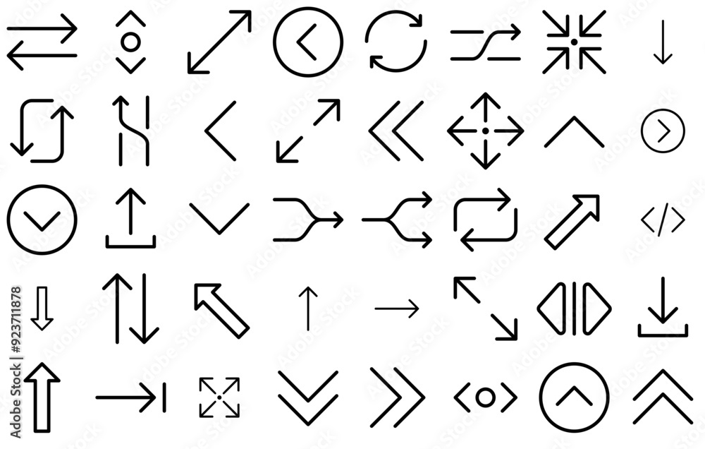 Set Of Linear Arrow Outline Icons Web Header Banner Design Containing Left,Move,Arrow,Direction,Right Set Vector Flat Line Icons Set Of Linear Arrow Outline Icons Web Header Banner Design Containing Left,Move,Arrow,Direction,Right Set Vector Flat Line Icons