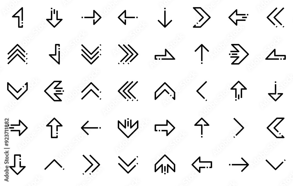 Set Of Linear Arrow Outline Icons Silhouette Vector Logo Design Containing Cursor,Direction,Arrow,Up Business Infographic Elements Logo Vector Illustration Set Of Linear Arrow Outline Icons Silhouette Vector Logo Design Containing Cursor,Direction,Arrow,Up Business Infographic Elements Logo Vector Illustration