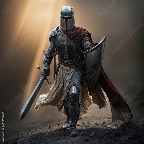 A knight going on the attack