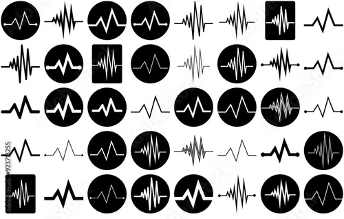 Set Of Activity Vector Symbols Apps, Websites Ui Designs Suitable For Graph,Updates,Impulse,Activity,Monitoring Vector Illustration Linear Pictogram Pack