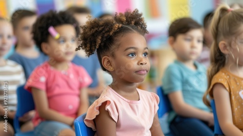 Vibrant Classroom Engaged in Interactive Learning, diverse children collaborating on projects, fostering inclusivity and creativity, promoting teamwork and curiosity in education
