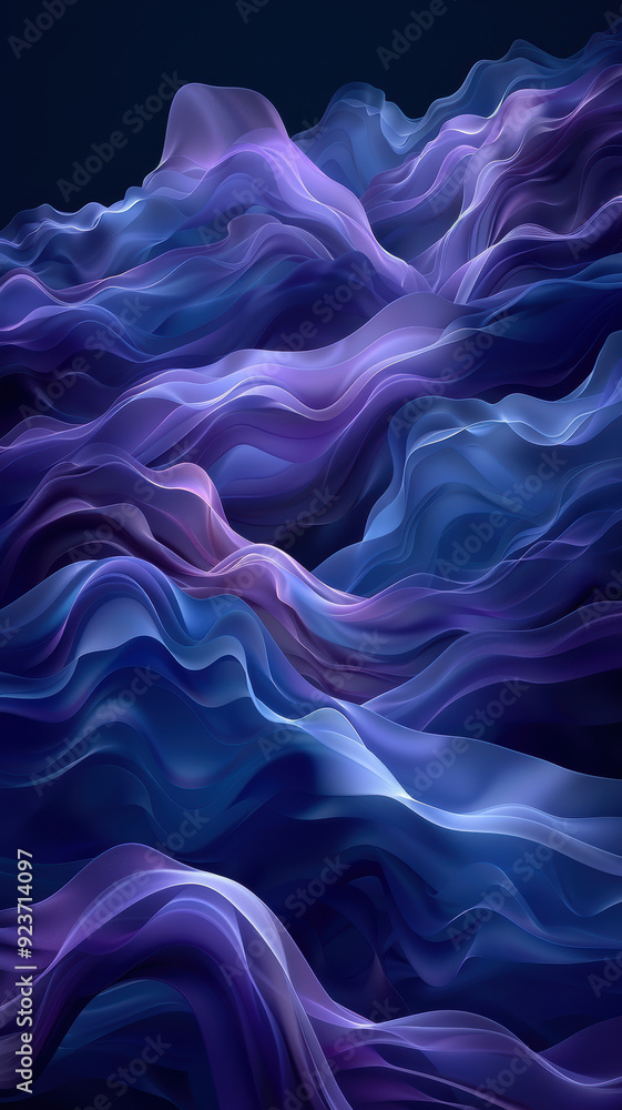 Obraz premium Fluid Shapes in Dark Color Palette