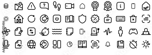 Mega Set Of Vector Tiny Iconz Line Vol Icons Collection Isolated Silhouette Solid Icons Including Book,Record,Reset,Scan,Note Set Vector Flat Line Icons