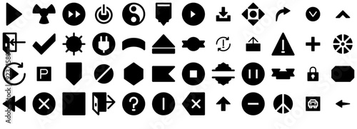 Set Of Linear Symbols Glyph Icons Web Header Banner Design Containing Logo,Sign,Arrow,Mode,Circle Vector Illustration Linear Pictogram Pack