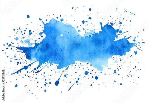 The background of a splash object is abstract artistic blue watercolor