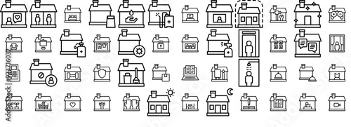 Set Of Linear Stay At Home Icons Web Header Banner Design Containing Food,House,Home,Coronavirus,Stay-At-Home Business Infographic Elements Logo Vector Illustration