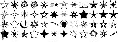 Mega Set Of Vector Star In The Sky Isolated Silhouette Solid Icons With Flickering,Sky,Glow,Shine,Star Infographic Simple Vector Illustration Logo
