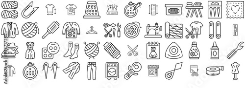 Mega Set Of Vector Sewing Icons Collection Isolated Silhouette Solid Icons Including Tool,Fashion,Clothing,Thread,Sewing Infographic Simple Vector Illustration Logo