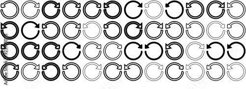 Set Of Linear Reload Reverse Isolated Silhouette Solid Icons With Reload,Circle-Arrow,Update,Refresh,Reverse Vector Icon Set Linear Pictogram Pack