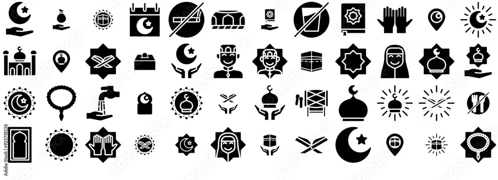 A Collection Of Ramadan Glyph Vector Symbols Apps, Websites Ui Designs Suitable For Ramadan,Mosque,Muslim,Religion,Islam Stroke Icon Collection. Vector Illustration A Collection Of Ramadan Glyph Vector Symbols Apps, Websites Ui Designs Suitable For Ramadan,Mosque,Muslim,Religion,Islam Stroke Icon Collection. Vector Illustration