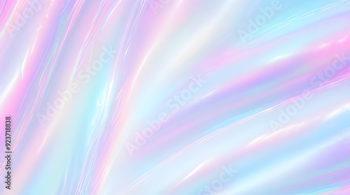 Holographic background seamless trendy iridescent light foil texture. Soft holographic pastel unicorn marble background pattern. Modern pearlescent blurry abstract swirl illustration. 