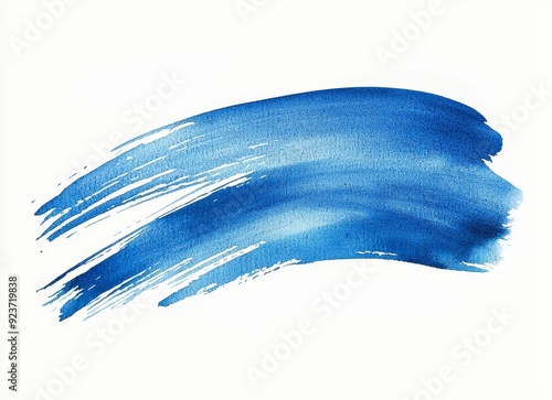 Hand-drawn blot on white background, isolated on blue watercolor stain.