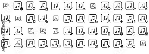 A Collection Of Music Icons Web Header Banner Design Containing Music,Fast-Music,Music-Settings,Music-Volume,Song Vector Icons Illustration Collection