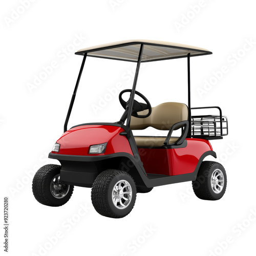 Modern golf cart isolated on transparent background