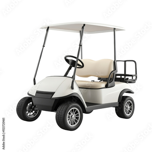 Modern golf cart isolated on transparent background photo