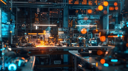 Wallpaper Mural A high-tech workshop where bias mitigation techniques are forged, with glowing tools and processes being used to reshape and refine algorithms into fairer forms Torontodigital.ca