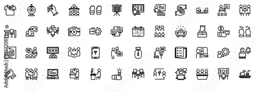 Mega Set Of Vector Meeting Icons Web Header Banner Design Containing Conference,Business,Job,Office,Meeting Business Infographic Elements Logo Vector Illustration