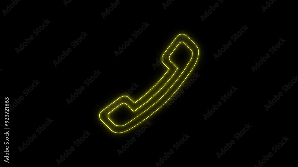 Phone Auricular Outline Icon - 4K Animated Design with Linear Symbol on Black Background Phone Auricular Outline Icon - 4K Animated Design with Linear Symbol on Black Background