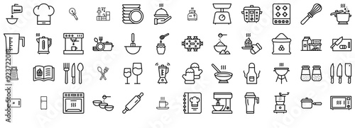 Mega Set Of Vector Kitchen And Cooking Icons Collection Isolated Silhouette Solid Icons Including Maker,Food,Cooking,Kitchen,Cook Solid Icon Collection. Vector Illustration