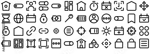 Mega Set Of Vector Interface Essential Line Icons Silhouette Vector Logo Design Containing Interface,Essential,Application,Dashboard,Website Vector Icon Set Linear Pictogram Pack