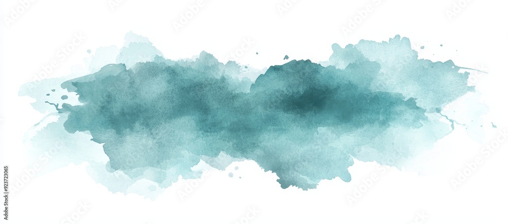 An abstract watercolor background hand-drawn on paper with volumetric smoke elements. Blue-Green color. Suitable for design, web, card, text, decoration, and surfaces. An abstract watercolor background hand-drawn on paper with volumetric smoke elements. Blue-Green color. Suitable for design, web, card, text, decoration, and surfaces.