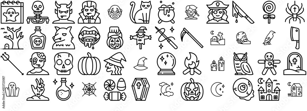 Set Of Halloween Icons Web Header Banner Design Containing Scary,Magic,Dead,Horror,Halloween Business Infographic Elements Logo Vector Illustration Set Of Halloween Icons Web Header Banner Design Containing Scary,Magic,Dead,Horror,Halloween Business Infographic Elements Logo Vector Illustration