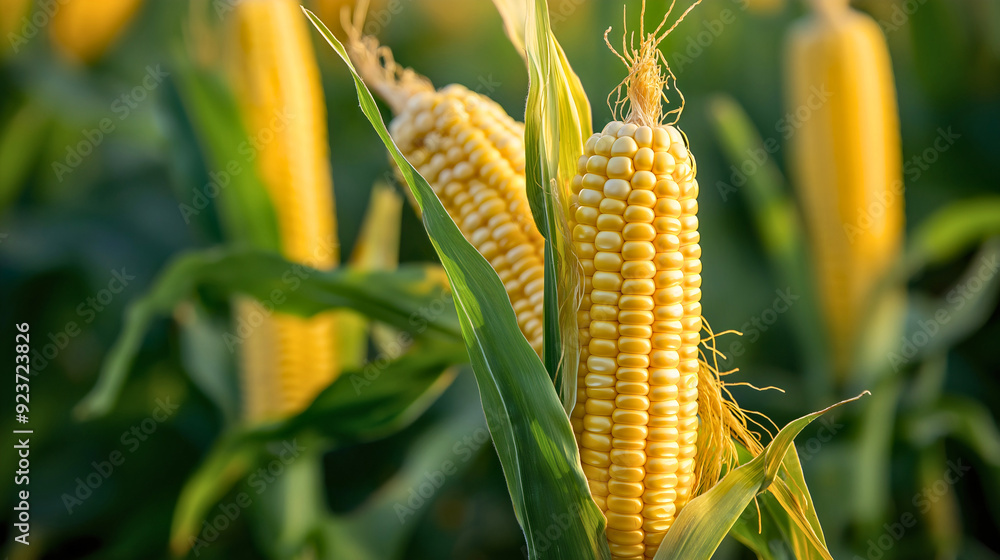 Animal feed corn still on the stalks, at a large farm that grows corn. Animal feed corn still on the stalks, at a large farm that grows corn.