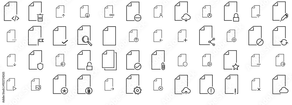 Set Of Linear File Icons Silhouette Vector Logo Design Containing Remove,Arrow,File,File-Arrow,Document Vector Illustration Linear Pictogram Pack Set Of Linear File Icons Silhouette Vector Logo Design Containing Remove,Arrow,File,File-Arrow,Document Vector Illustration Linear Pictogram Pack