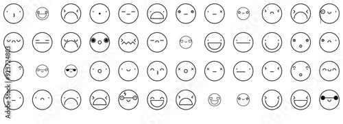 Set Of Emoji Icons Web Header Banner Design Containing Emoji,Smile,Sad,Face,Happy Simple Black Style Symbol Sign For Apps And Website, Vector Illustration