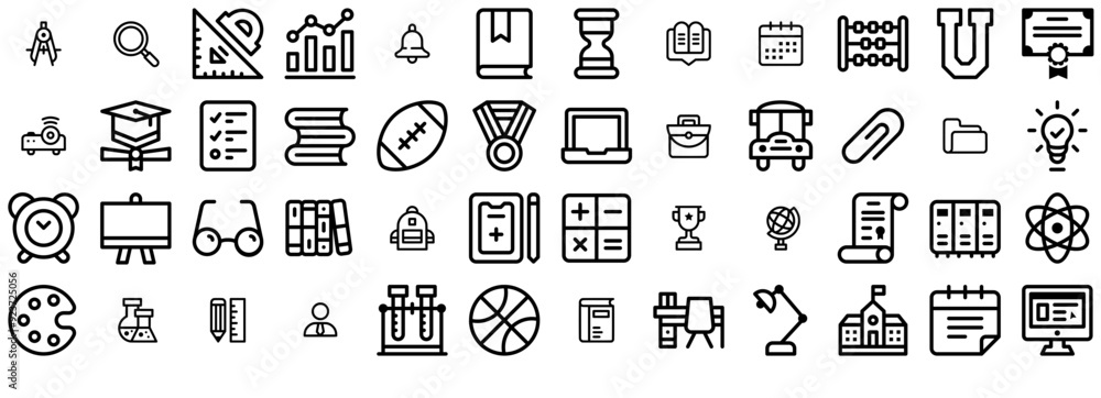 Set Of Education Vol1 Outline Icons Web Header Banner Design Containing Experiment,Book,Hobby,Study,Ruler Vector Illustration Linear Pictogram Pack Set Of Education Vol1 Outline Icons Web Header Banner Design Containing Experiment,Book,Hobby,Study,Ruler Vector Illustration Linear Pictogram Pack