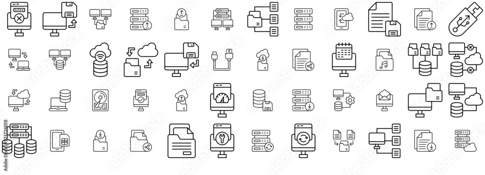 Mega Set Of Vector Data Backup Icons Silhouette Vector Logo Design Containing Transfer,Server,Storage,Hosting,Database Infographic Simple Vector Illustration Logo Mega Set Of Vector Data Backup Icons Silhouette Vector Logo Design Containing Transfer,Server,Storage,Hosting,Database Infographic Simple Vector Illustration Logo