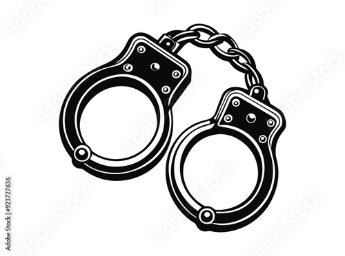 Handcuffs silhouette vector illustration