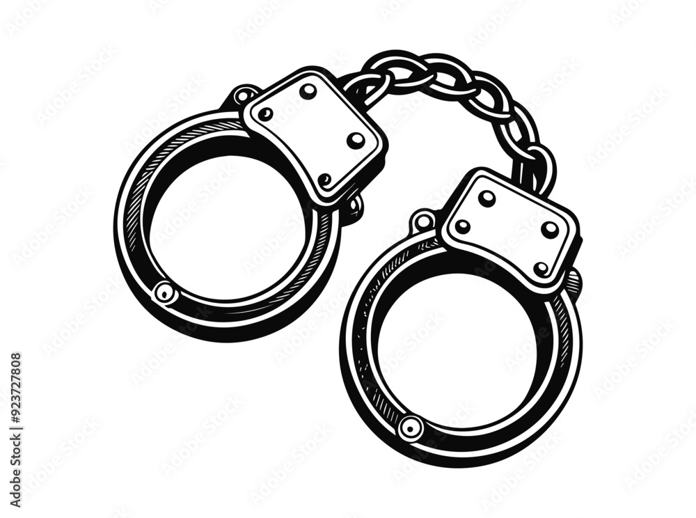 Handcuffs silhouette vector illustration Handcuffs silhouette vector illustration
