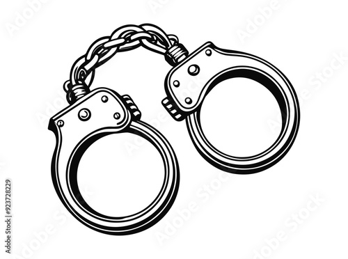 Handcuffs silhouette vector illustration