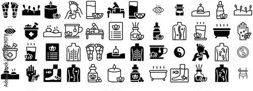 Set Of Alternative Medicine Vector Symbols Apps, Websites Ui Designs Suitable For Herb,Herbal,Alternative-Medicine,Therapy,Healthcare Business Infographic Elements Logo Vector Illustration