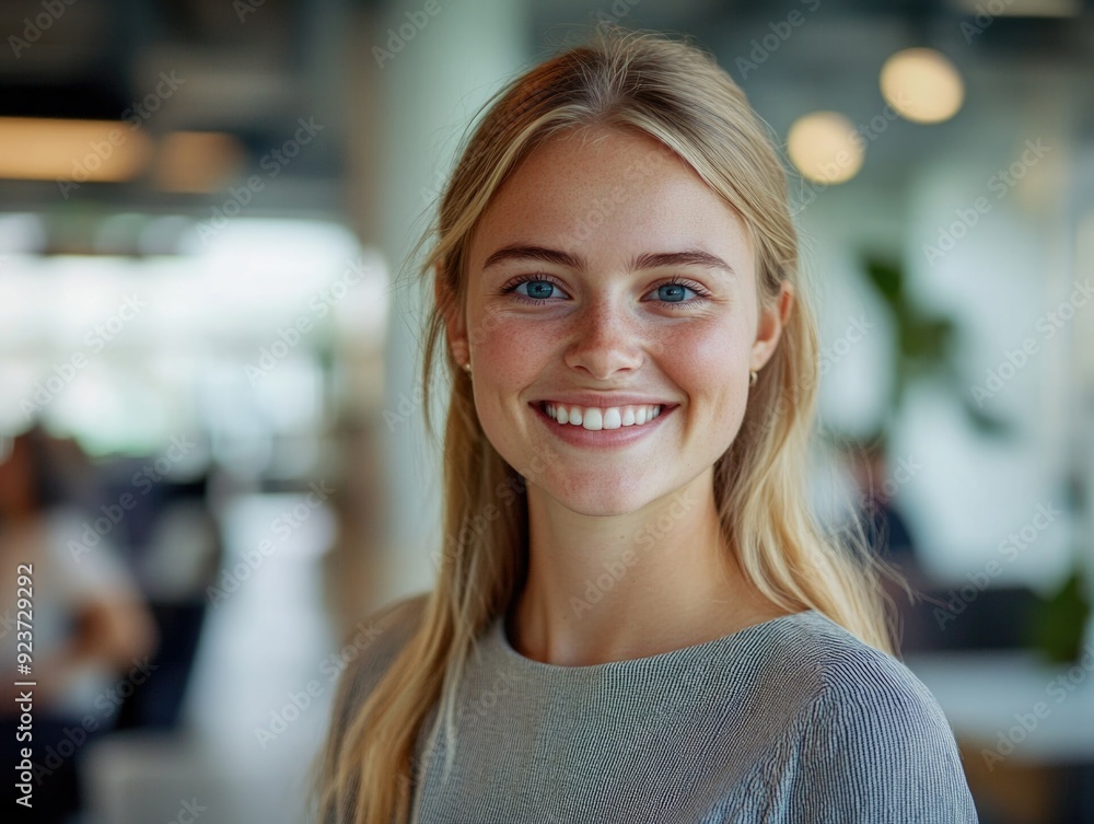 Professional Portrait of a Happy Woman in an Office Professional Portrait of a Happy Woman in an Office