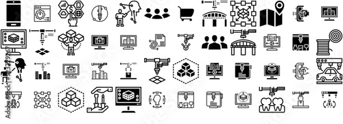 Wallpaper Mural Mega Set Of Vector D Printing Icons Web Header Banner Design Containing Screen,3D,Electronics,3D-Printer,Art-And-Design Outline Icons Collection. Simple Vector Illustration Torontodigital.ca