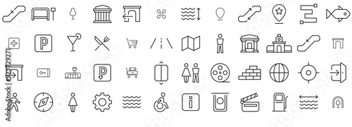 Mega Set Of Vector Em Tech Navigation Icons Silhouette Vector Logo Design Containing Arch,Building,Location,Architecture,Navigation Pictograms And Infographics Design Elements Vector Illustration
