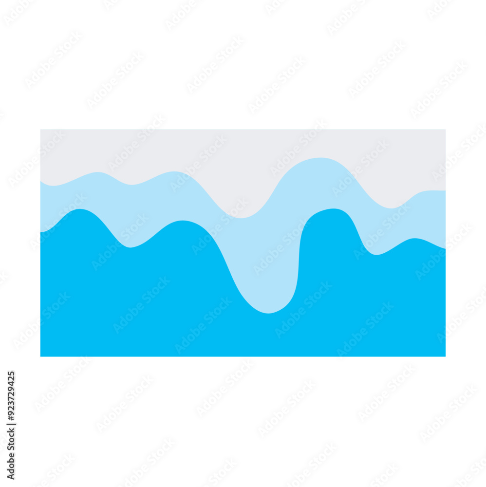 Obraz premium Blue river ocean wave layer vector background illustration