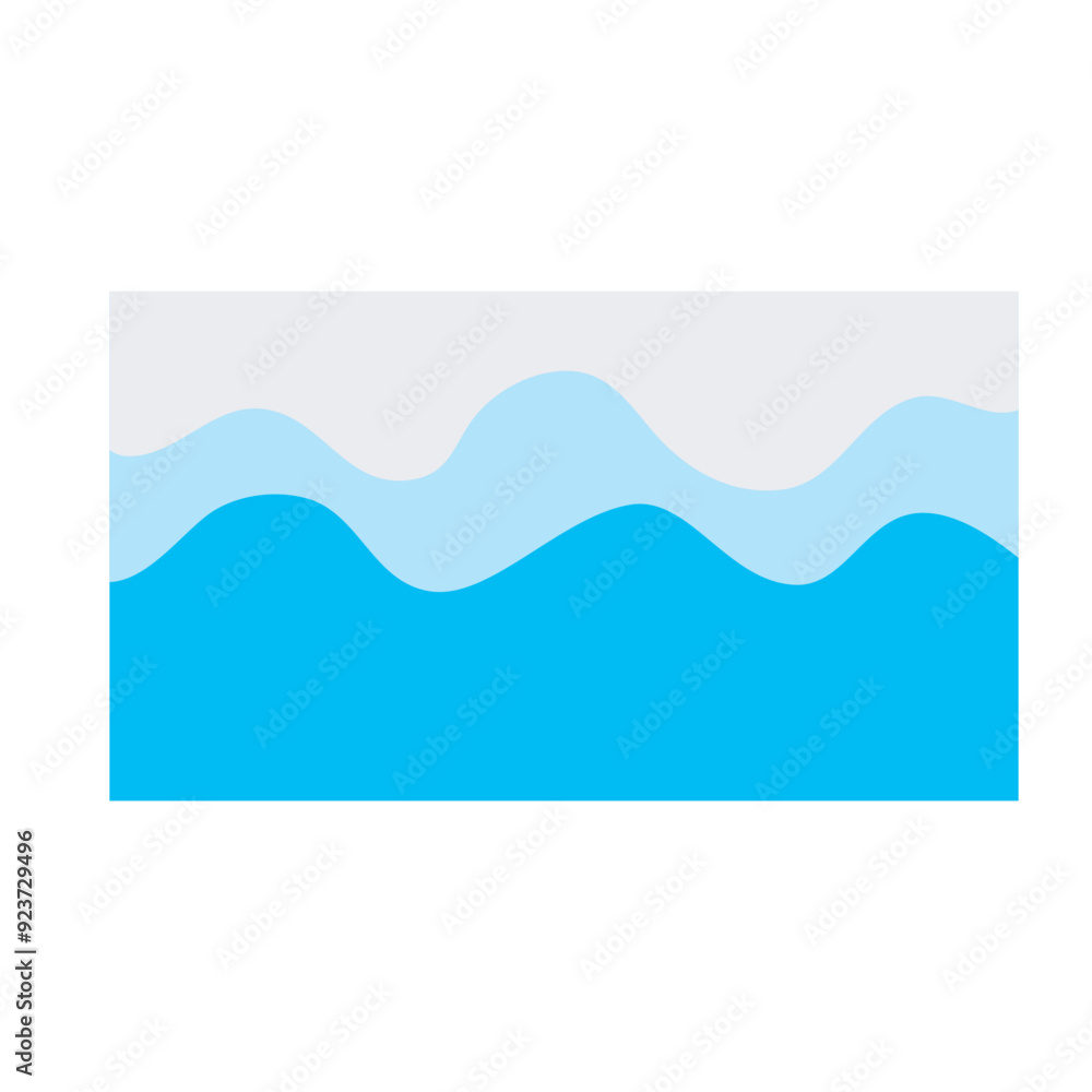Obraz premium Blue river ocean wave layer vector background illustration