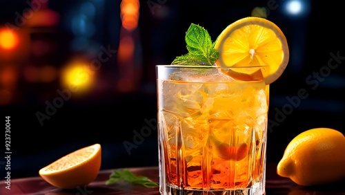 cocktail with lemon and lime