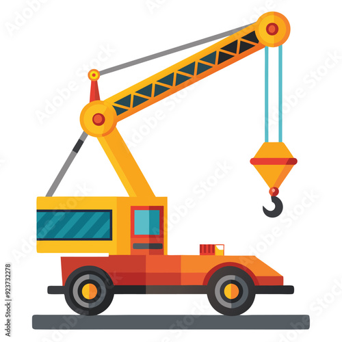 mobile crane isolated on white background