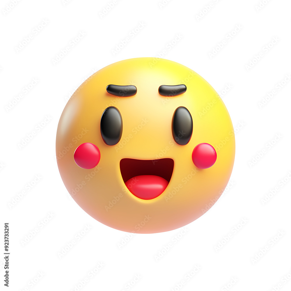 3d happy emoji icon. Realistic 3d high quality isolated render 3d happy emoji icon. Realistic 3d high quality isolated render