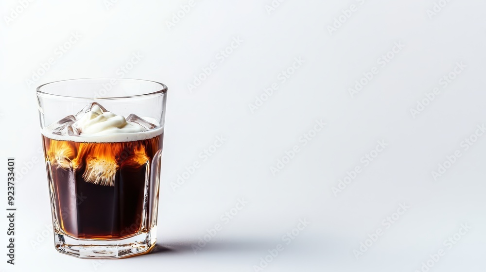 A refreshing glass of iced coffee with cream, featuring rich colors and textures, perfect for beverage lovers. A refreshing glass of iced coffee with cream, featuring rich colors and textures, perfect for beverage lovers.