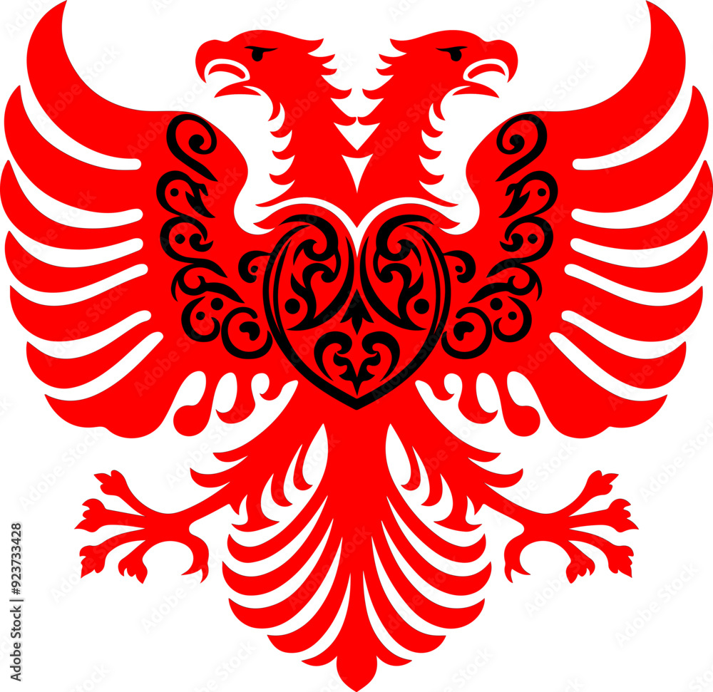 Golden Eagle with Albania flag Golden Eagle with Albania flag