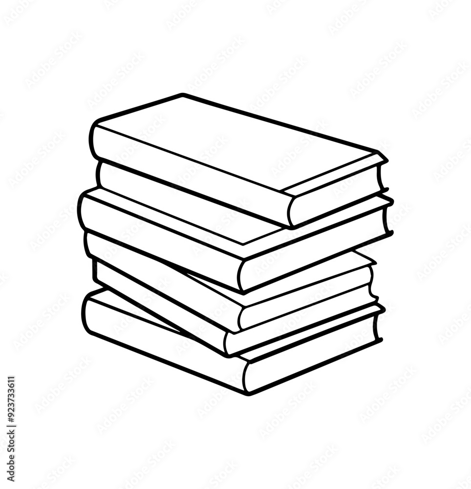 stack of books line art vector illustration stack of books line art vector illustration